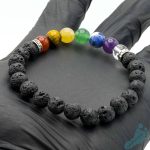 BB-LVCHA Lava & Chakra Stones 6mm Beaded Elastic Bracelet 4