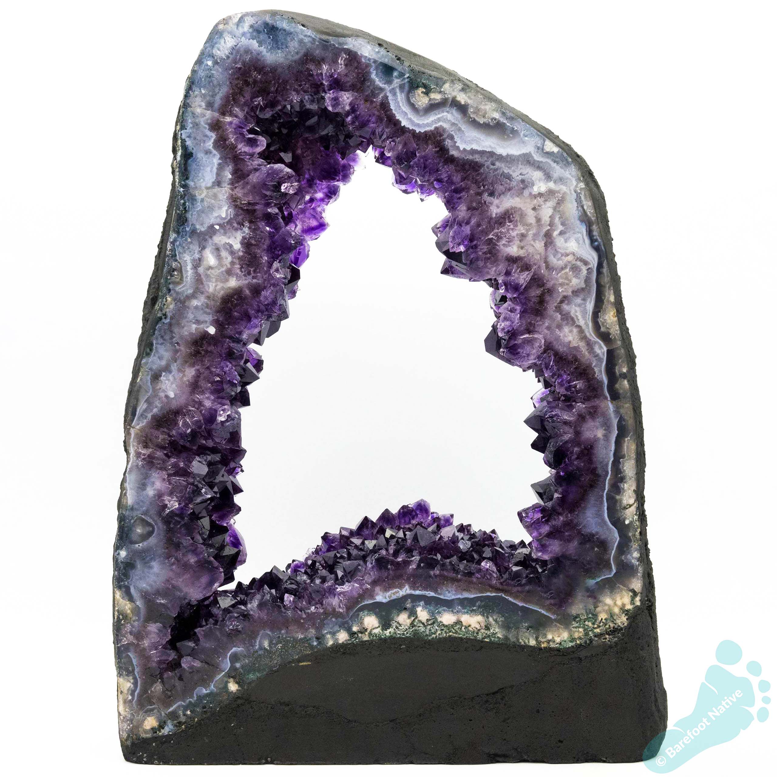 AAA Amethyst Quartz with Goethite on Moss and Blue Lace Agate Cathedral