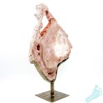AAA Grade Pink "Rose" Amethyst Geode Slice on Oscillating Metal Stand