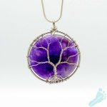 Amethyst Circle Shape with Tree of Life Pendant