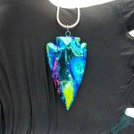Electroplated Obsidian Pendant 4