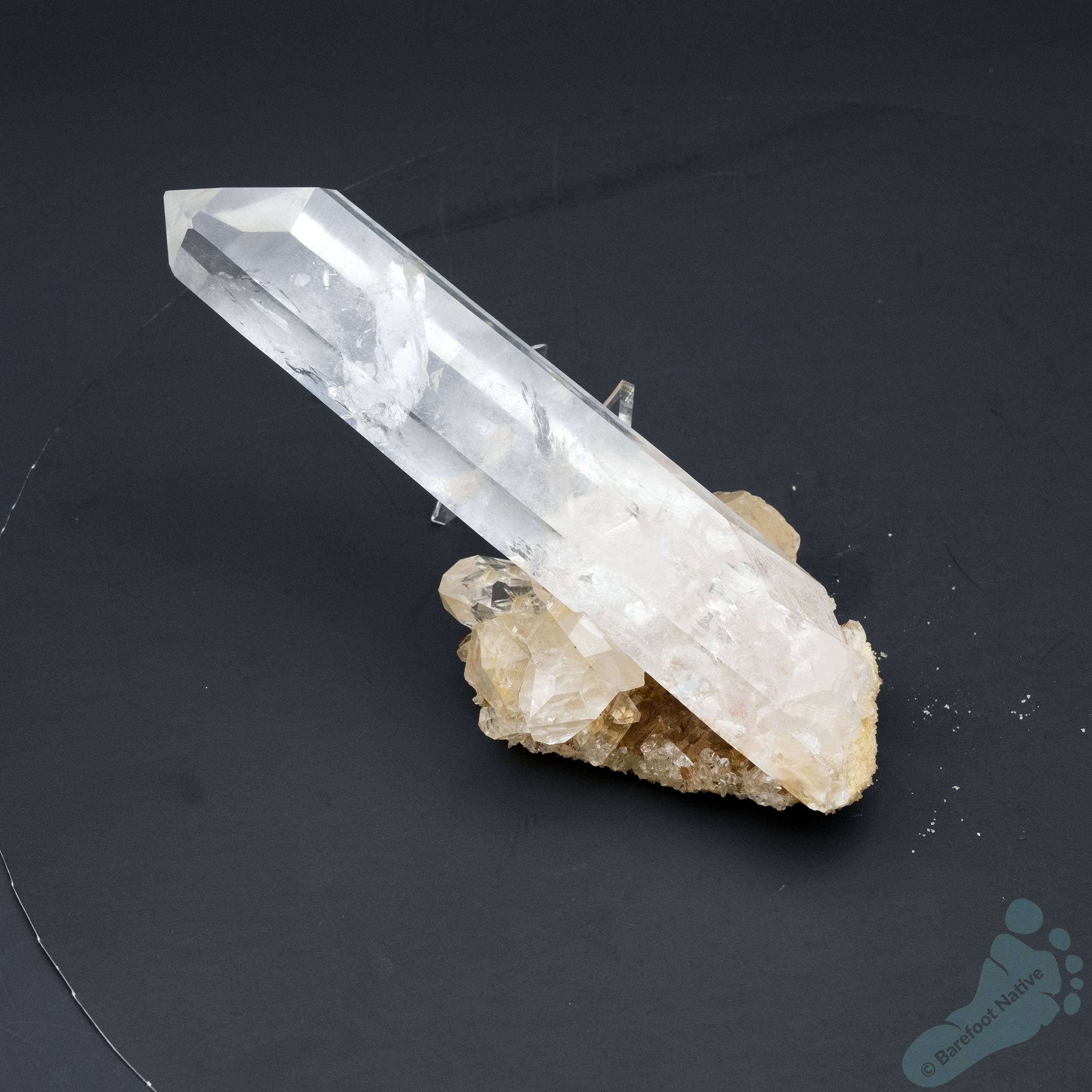 Lemurian Quartz With Iron Crystal Cluster From Brazil 1