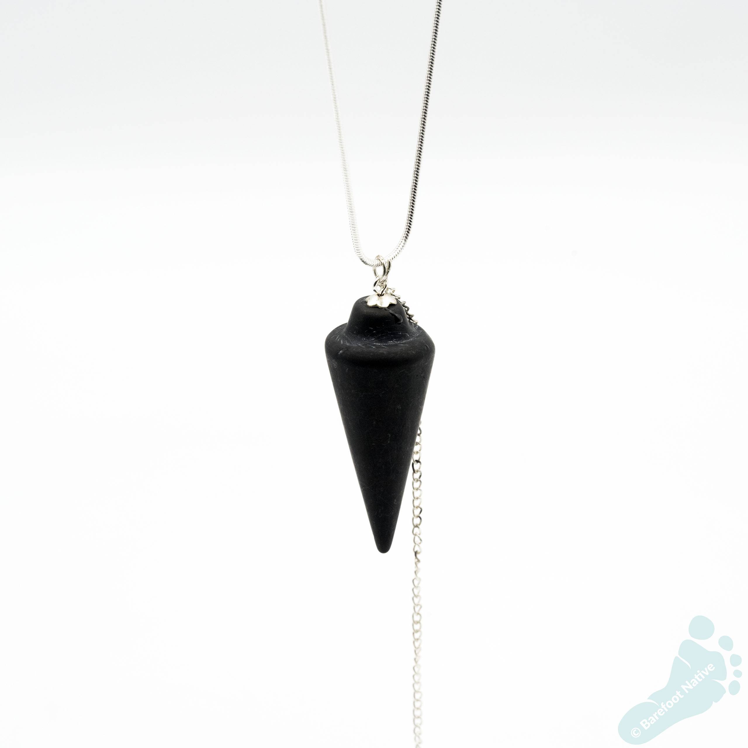 Shungite Pendulum with Chained Charm Pendant