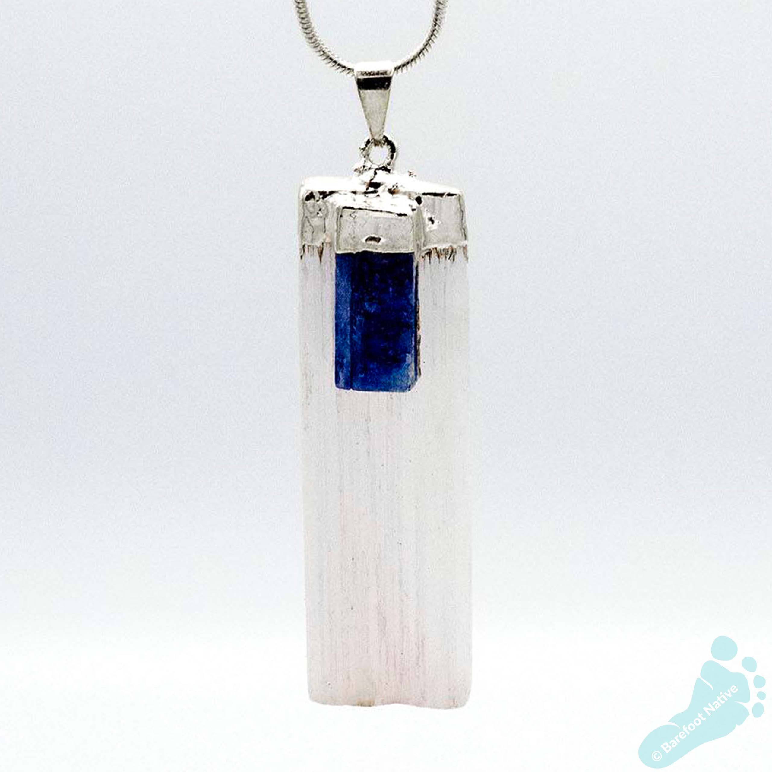 Selenite Pendant with Choice of Stone