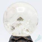 92mm - AAA Grade Dumortierite Clear Quartz Sphere