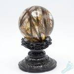 Aaa Red Angel Hair Rutilated Clear Smoky Quartz 100Mm Polished Sphere From Uruguay 1