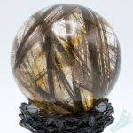 Aaa Red Angel Hair Rutilated Clear Smoky Quartz 100Mm Polished Sphere From Uruguay 2